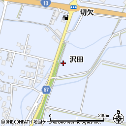 秋田県大仙市神宮寺沢田周辺の地図