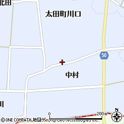 秋田県大仙市太田町川口中村206周辺の地図