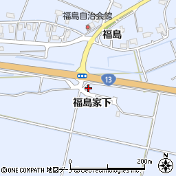 秋田県大仙市神宮寺福島家下周辺の地図