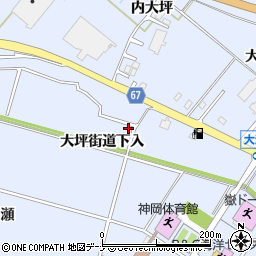 秋田県大仙市神宮寺大坪街道下入周辺の地図
