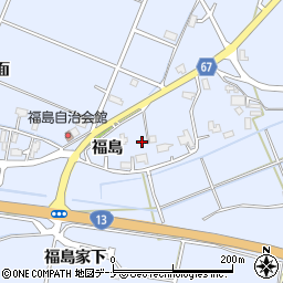 秋田県大仙市神宮寺福島周辺の地図
