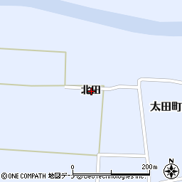 秋田県大仙市太田町川口北田周辺の地図