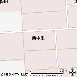 秋田県大仙市太田町中里西中里周辺の地図