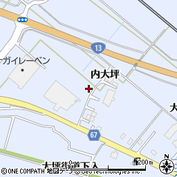 秋田県大仙市神宮寺内大坪周辺の地図