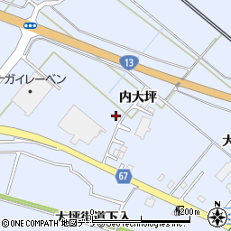 秋田県大仙市神宮寺（内大坪）周辺の地図