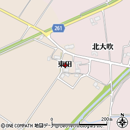 秋田県大仙市四ツ屋東田周辺の地図