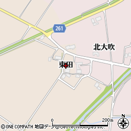 秋田県大仙市四ツ屋（東田）周辺の地図