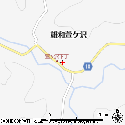 秋田県秋田市雄和萱ケ沢萱ケ沢57周辺の地図