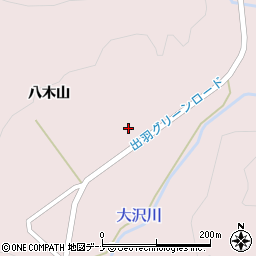 秋田県大仙市大沢郷宿八木山周辺の地図