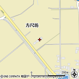 秋田県大仙市北楢岡方尺坊周辺の地図