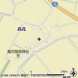秋田県大仙市北楢岡高花32周辺の地図