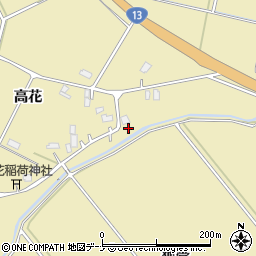 秋田県大仙市北楢岡高花28周辺の地図