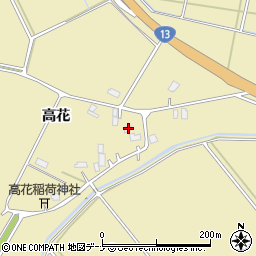 秋田県大仙市北楢岡高花27周辺の地図