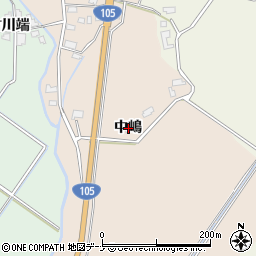 秋田県大仙市四ツ屋（中嶋）周辺の地図