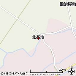 秋田県大仙市鑓見内北谷地周辺の地図
