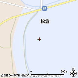 秋田県大仙市松倉周辺の地図