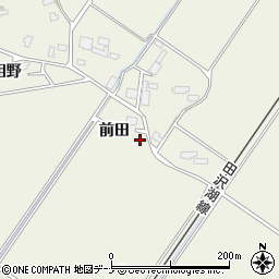 秋田県大仙市鑓見内前田周辺の地図