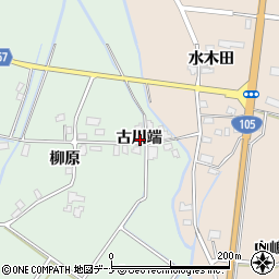 秋田県大仙市長戸呂古川端周辺の地図