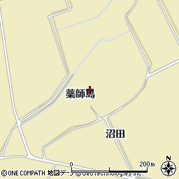 秋田県大仙市北楢岡薬師島周辺の地図