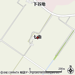 秋田県大仙市鑓見内七曲周辺の地図