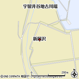 秋田県大仙市北楢岡新屋沢周辺の地図