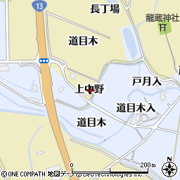 秋田県大仙市北楢岡（上中野）周辺の地図
