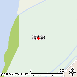 秋田県大仙市長戸呂清水沼周辺の地図
