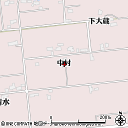 秋田県大仙市清水中村周辺の地図