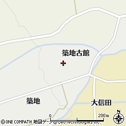 秋田県大仙市太田町太田築地古館68周辺の地図