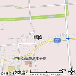 秋田県大仙市清水新処周辺の地図