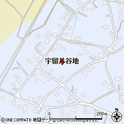 秋田県大仙市神宮寺宇留井谷地周辺の地図