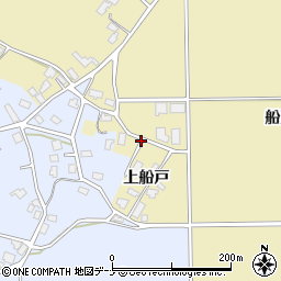 秋田県大仙市北楢岡上船戸周辺の地図