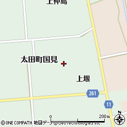 秋田県大仙市太田町国見上堰周辺の地図