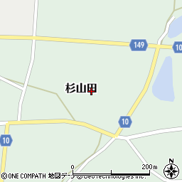秋田県大仙市杉山田周辺の地図