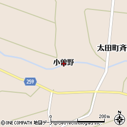 秋田県大仙市太田町斉内小曽野周辺の地図