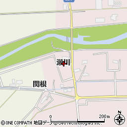 秋田県大仙市清水瀬川周辺の地図