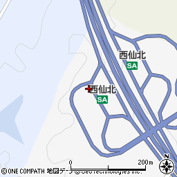 秋田自動車道　西仙北ＳＡ下り周辺の地図