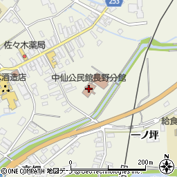 中仙公民館長野分館周辺の地図