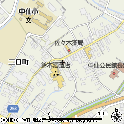 中仙郵便局周辺の地図