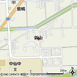 秋田県大仙市長野新山周辺の地図