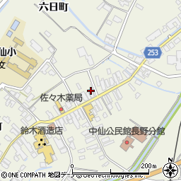 秋田県大仙市長野六日町周辺の地図