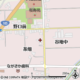 秋田県大仙市北長野茶畑4-4周辺の地図