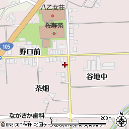 秋田県大仙市北長野茶畑2周辺の地図