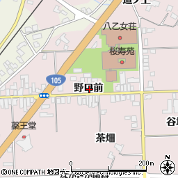 秋田県大仙市北長野野口前周辺の地図