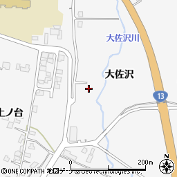 秋田県大仙市刈和野大佐沢周辺の地図