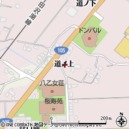 秋田県大仙市北長野道ノ上周辺の地図