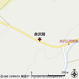 赤沢郵便局周辺の地図