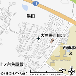 秋田県大仙市刈和野上ノ台荒屋敷134-2周辺の地図
