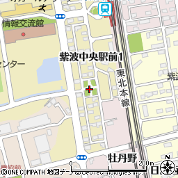 紫波中央駅前街区公園周辺の地図