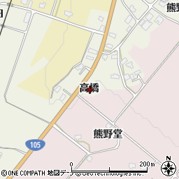 秋田県大仙市上鴬野高橋周辺の地図